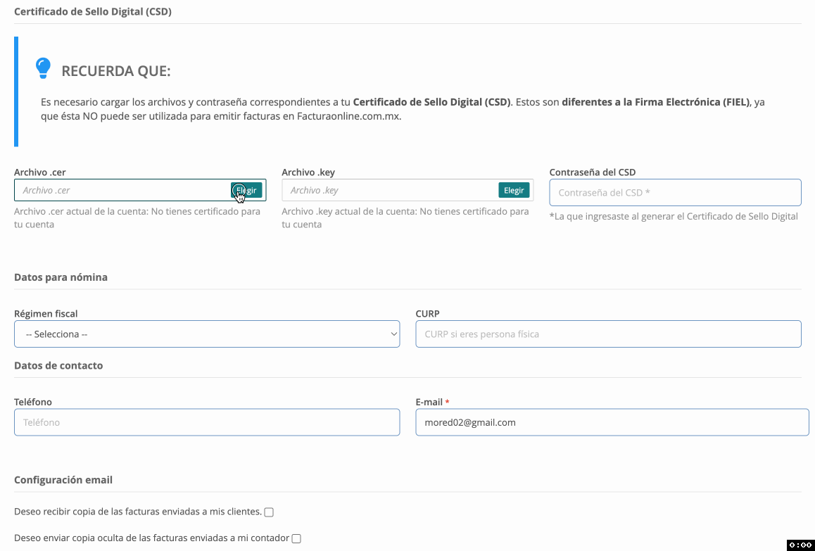 GIF que muestra cómo agregar los archivos del CSD